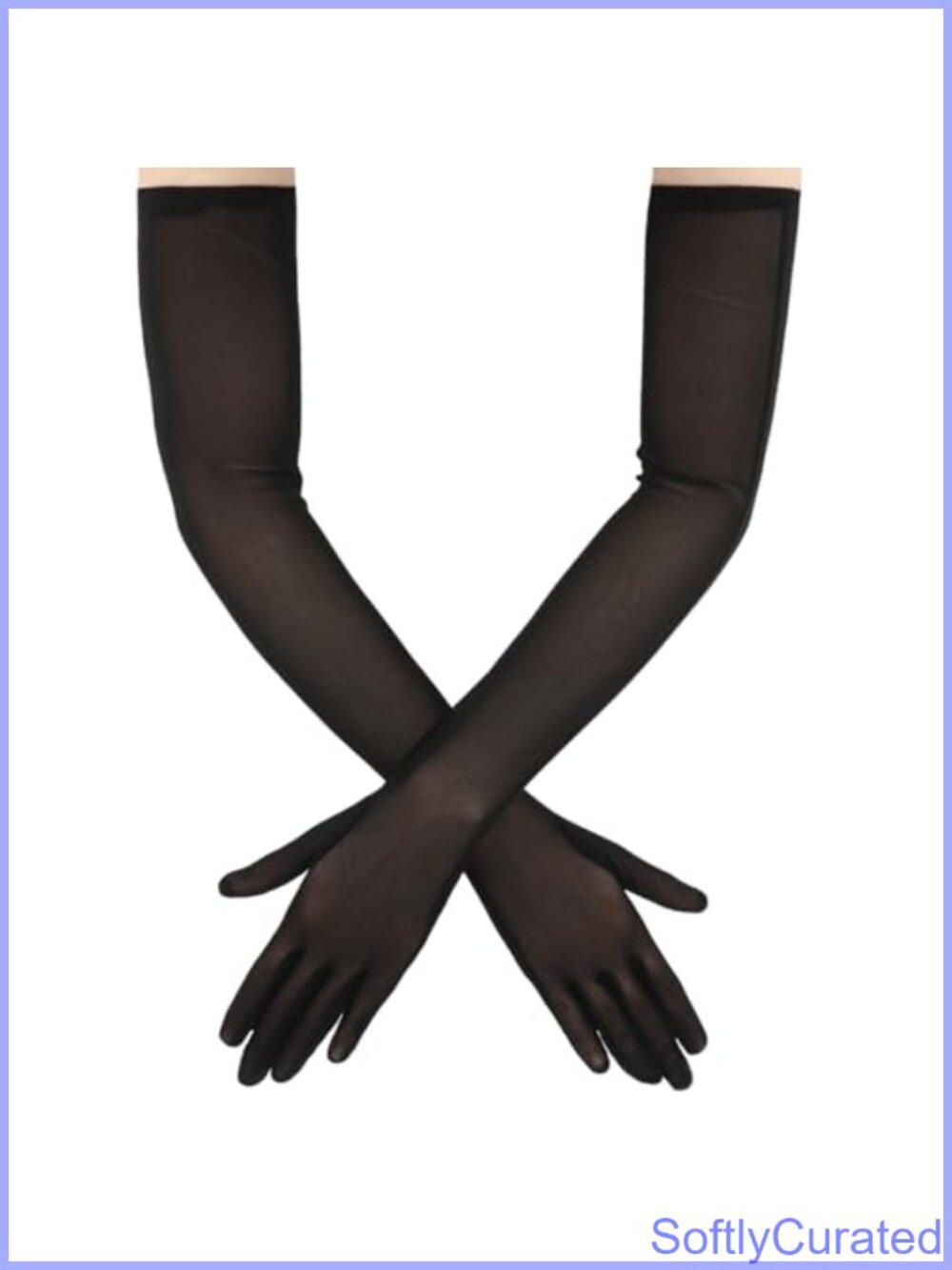 Long Mesh Tulle Sheer Gloves 1920s Opera Dance Gloves for Women